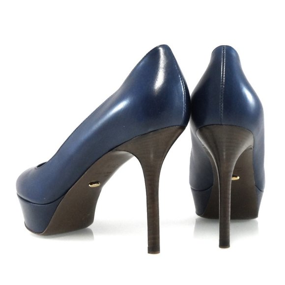 NIB$625 Sergio Rossi Platform Leather Pump Stiletto Heels 38.5 8 - Picture 1 of 11